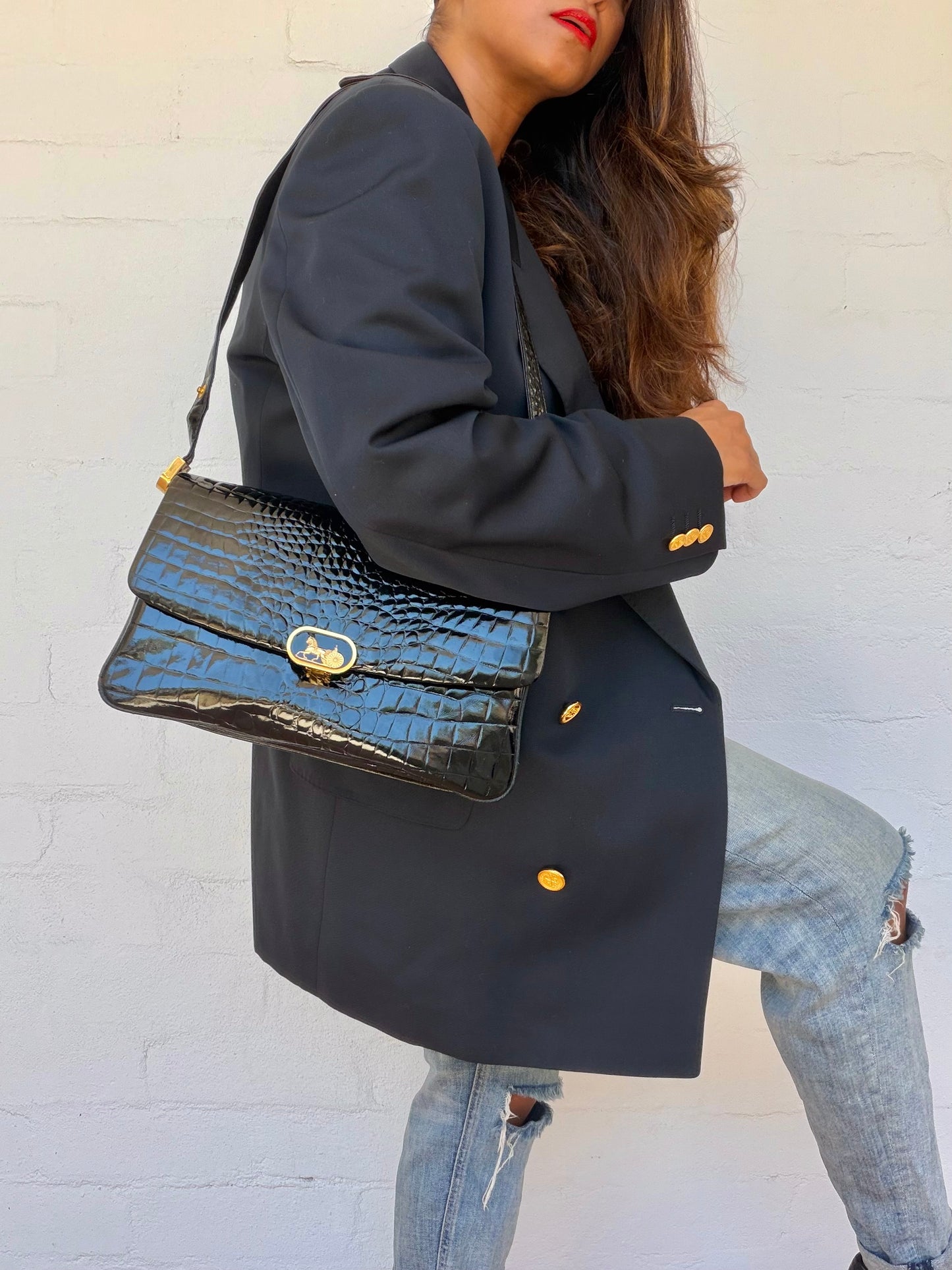 Rare Authentic Vintage Horse Carriage Celine Bag