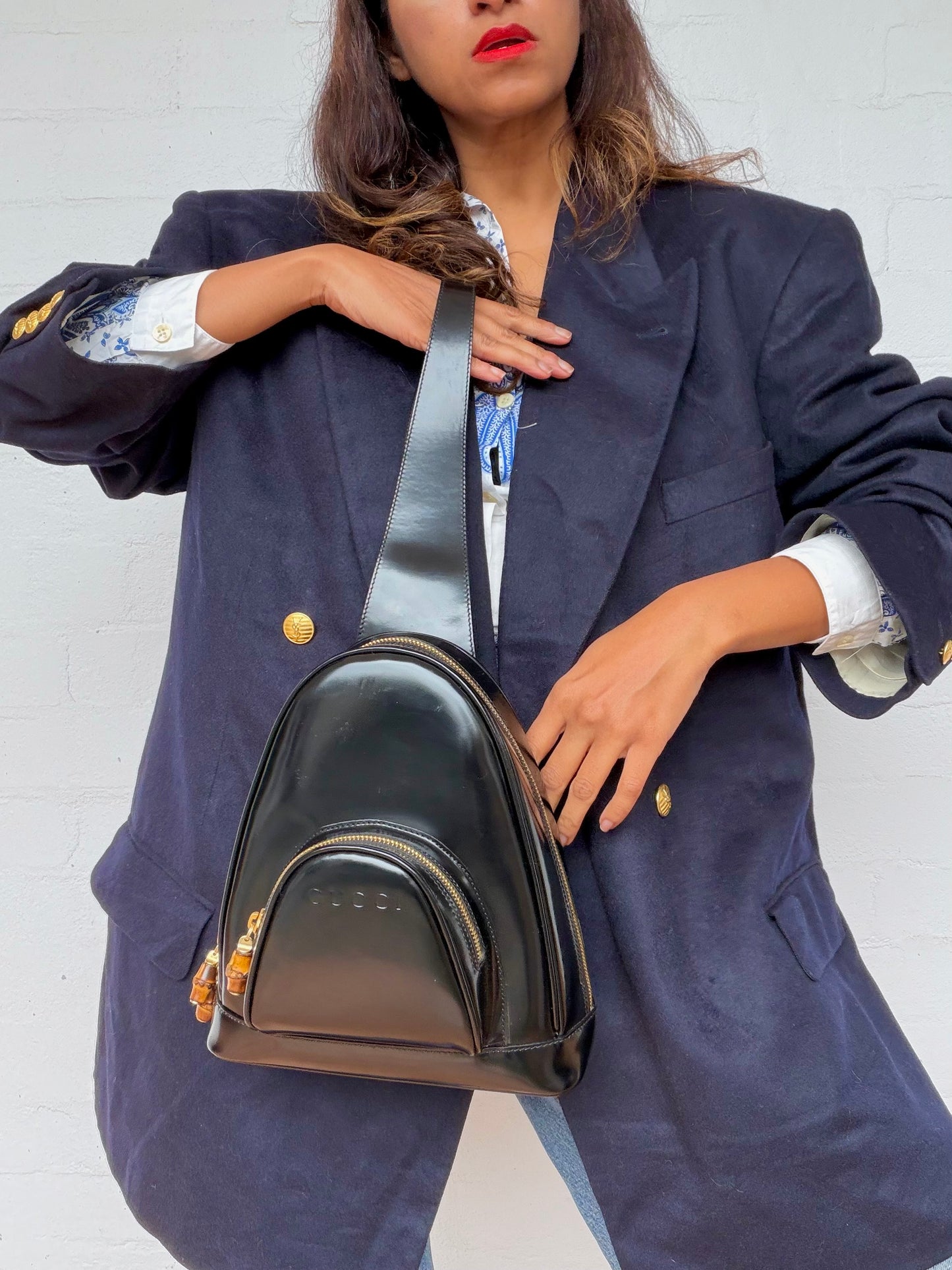 Vintage Gucci Patent Leather Backpack