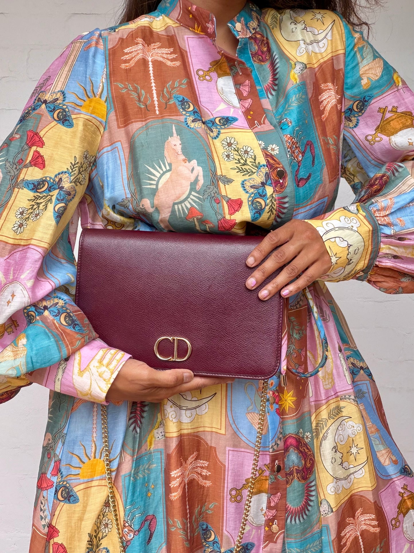 Vintage Christian Dior Leather Bag - Bordeaux