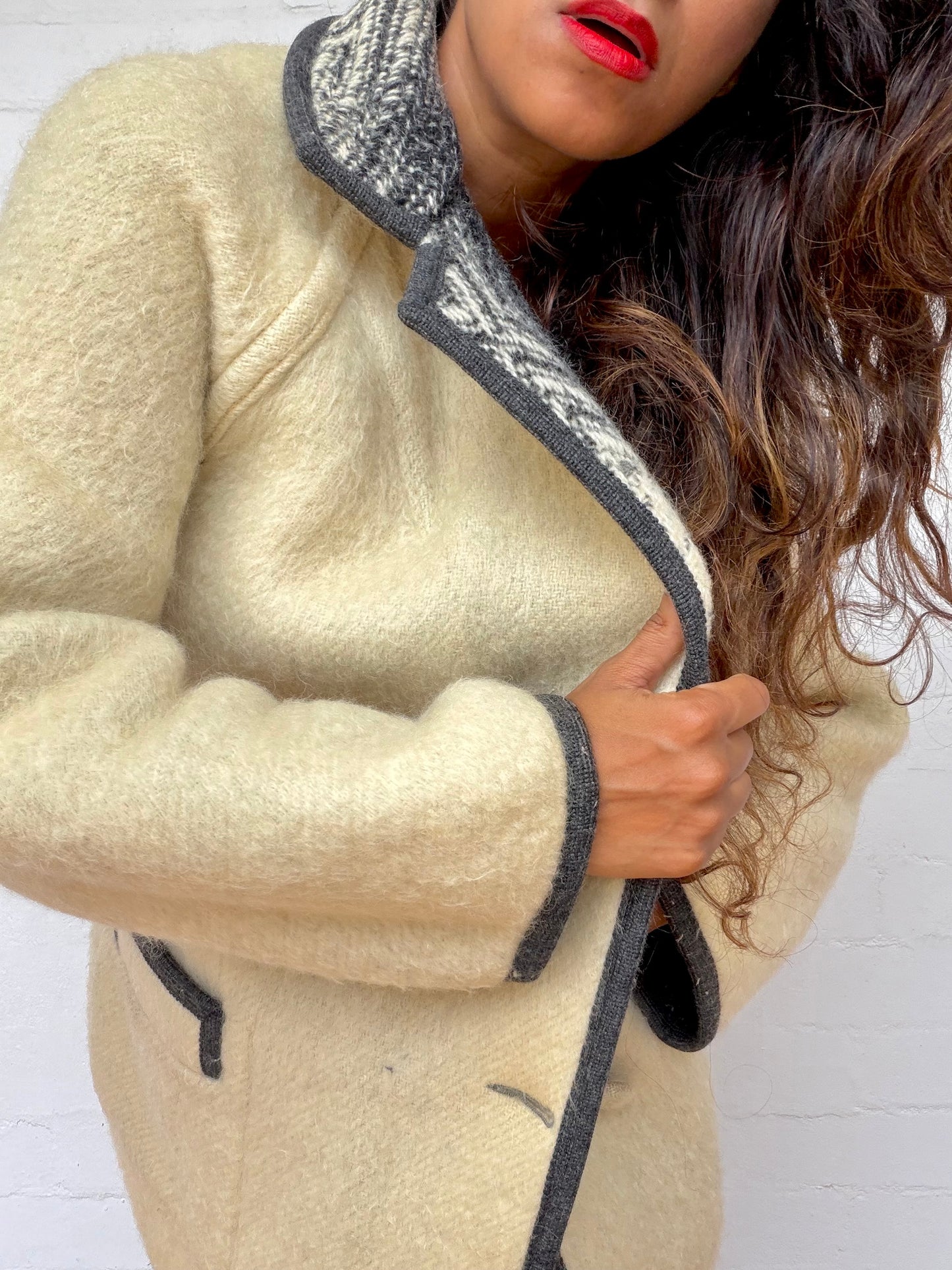 Vintage Reversible Mohair Coat -  Made in England