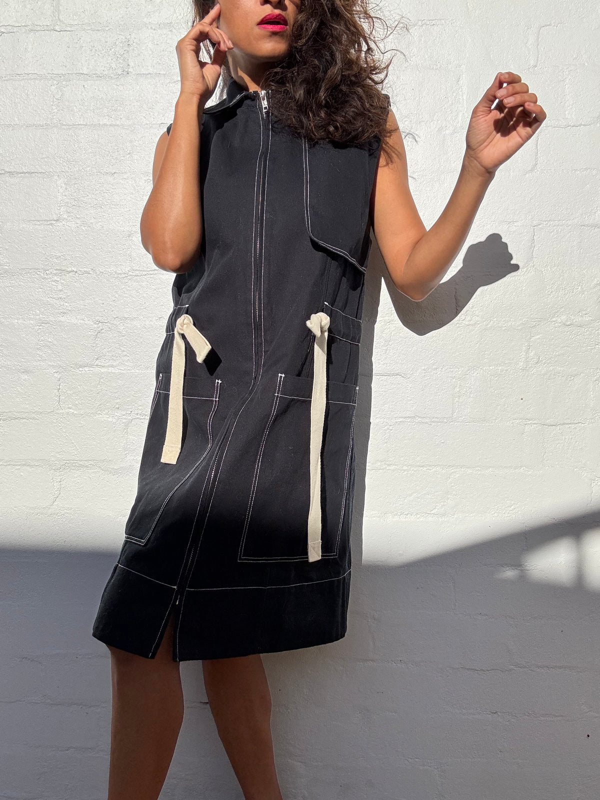Lee Mathews Navy Denim Dress