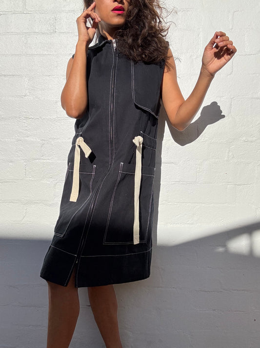 Lee Mathews Navy Denim Dress