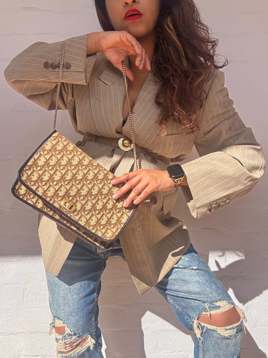 Rare Vintage Christian Dior Trotter Chain Shoulder Bag