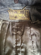 Rare Fendi Denim Long Quilted Coat