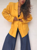 Vintage Wool & Cashmere Blazer - Mango Yellow