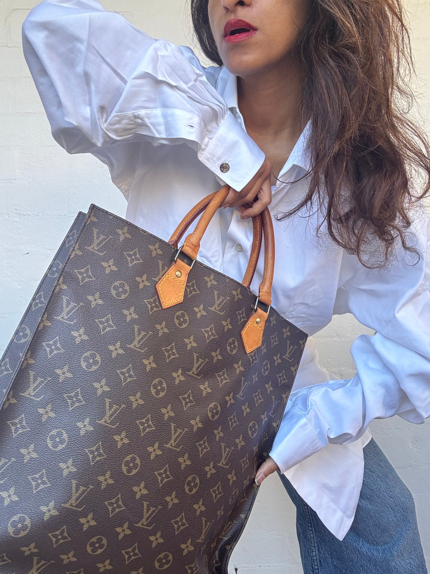 Louis Vuitton Monogram Sac Plat Tote Handbag