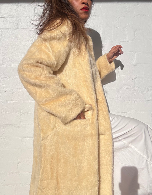 Vintage 1960's Mohair Coat - Cream