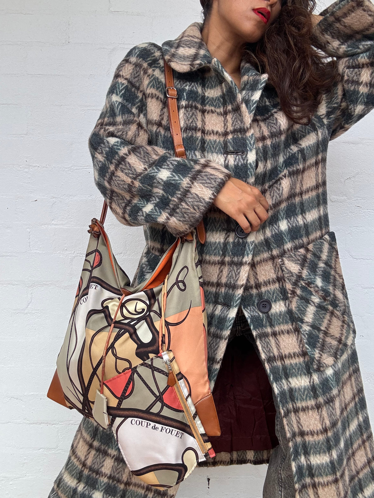 Hermès Multicolor Gold Silk City Bag