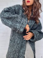 Vintage 1960's Dark Green Mohair Coat - Made in Britain
