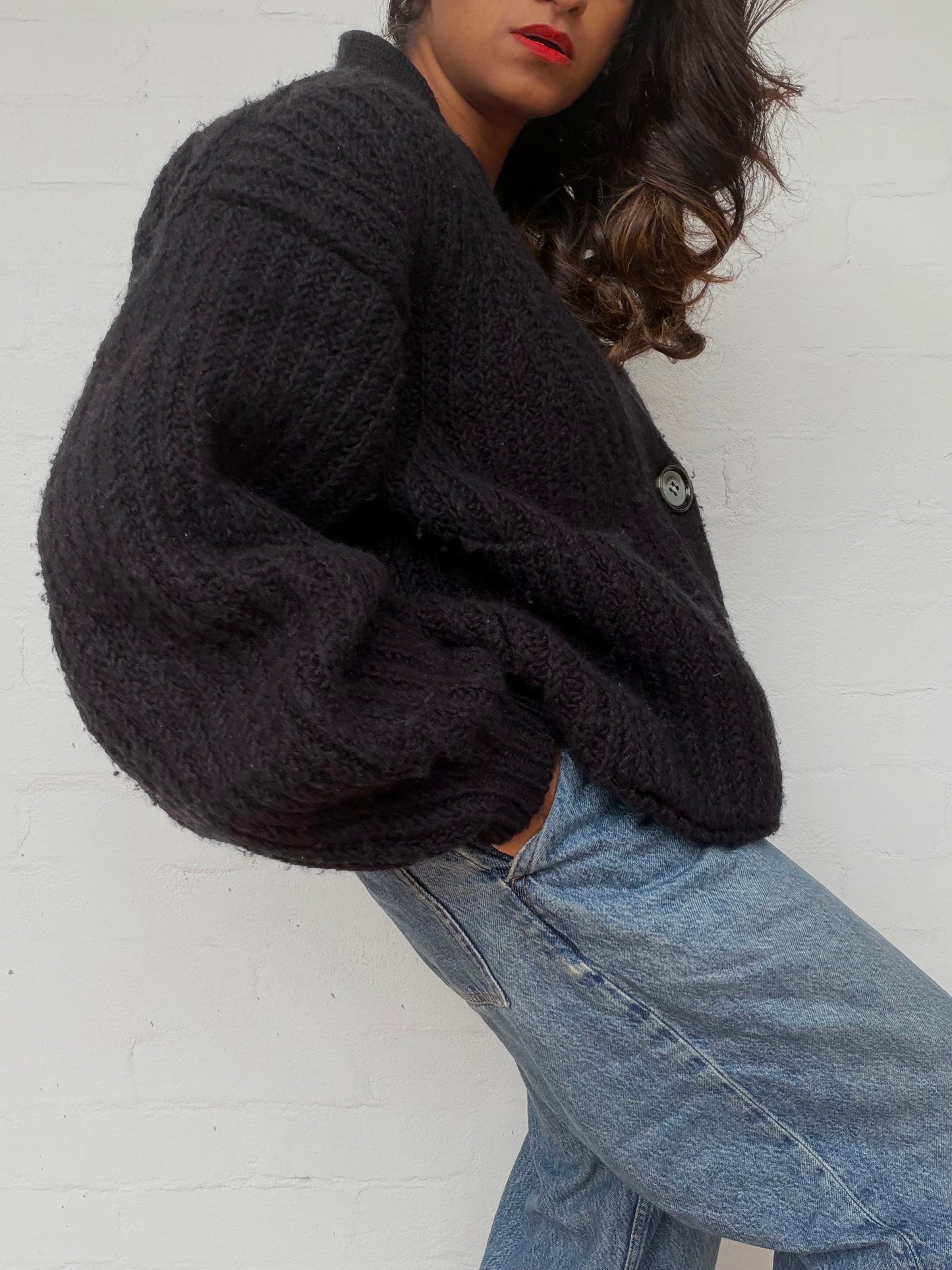 Acne Studios Black Wool Cardigan
