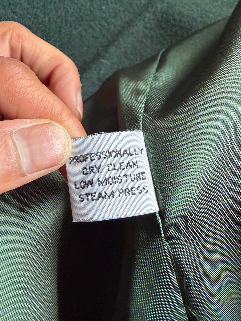 Vintage Wool Double-Breasted Maxi Coat - Forest Green