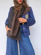 Vintage Fendi Wool Scarf - Black & Brown