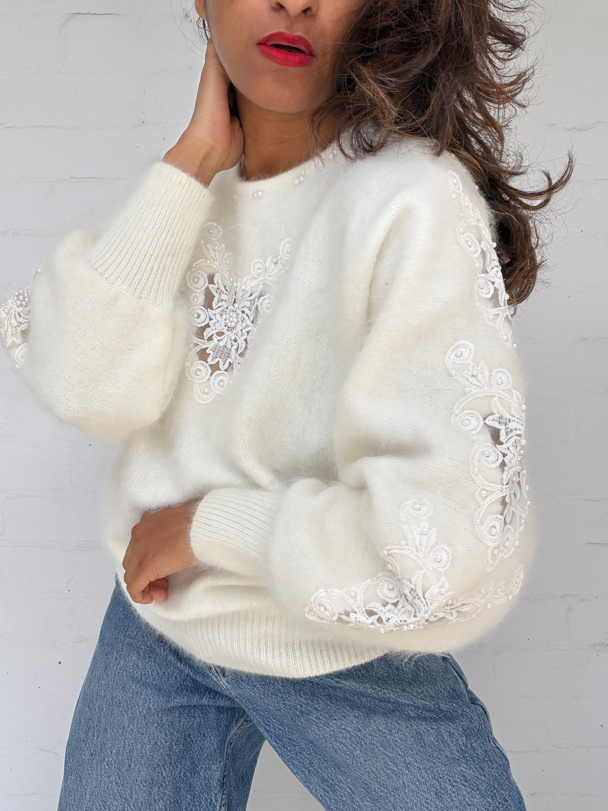 Vintage Angora Jumper - White