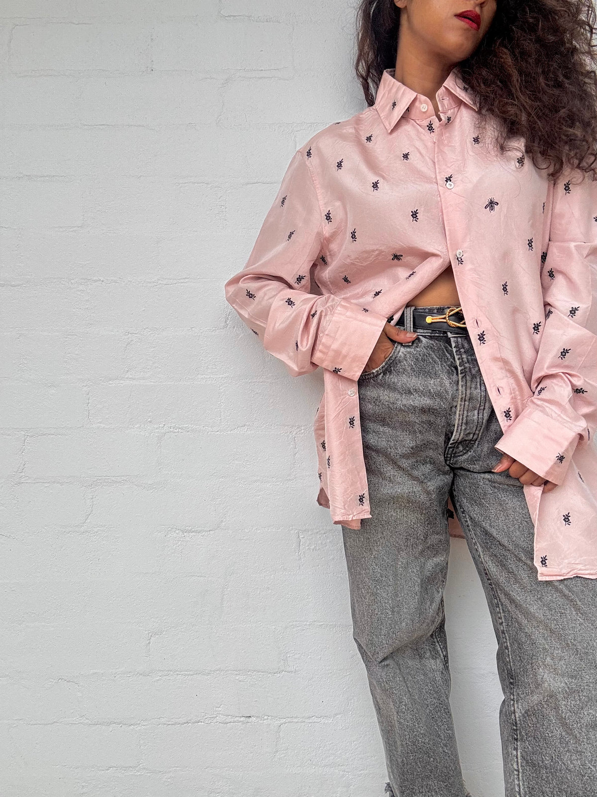 GUCCI Silk Bee & Flower Shirt