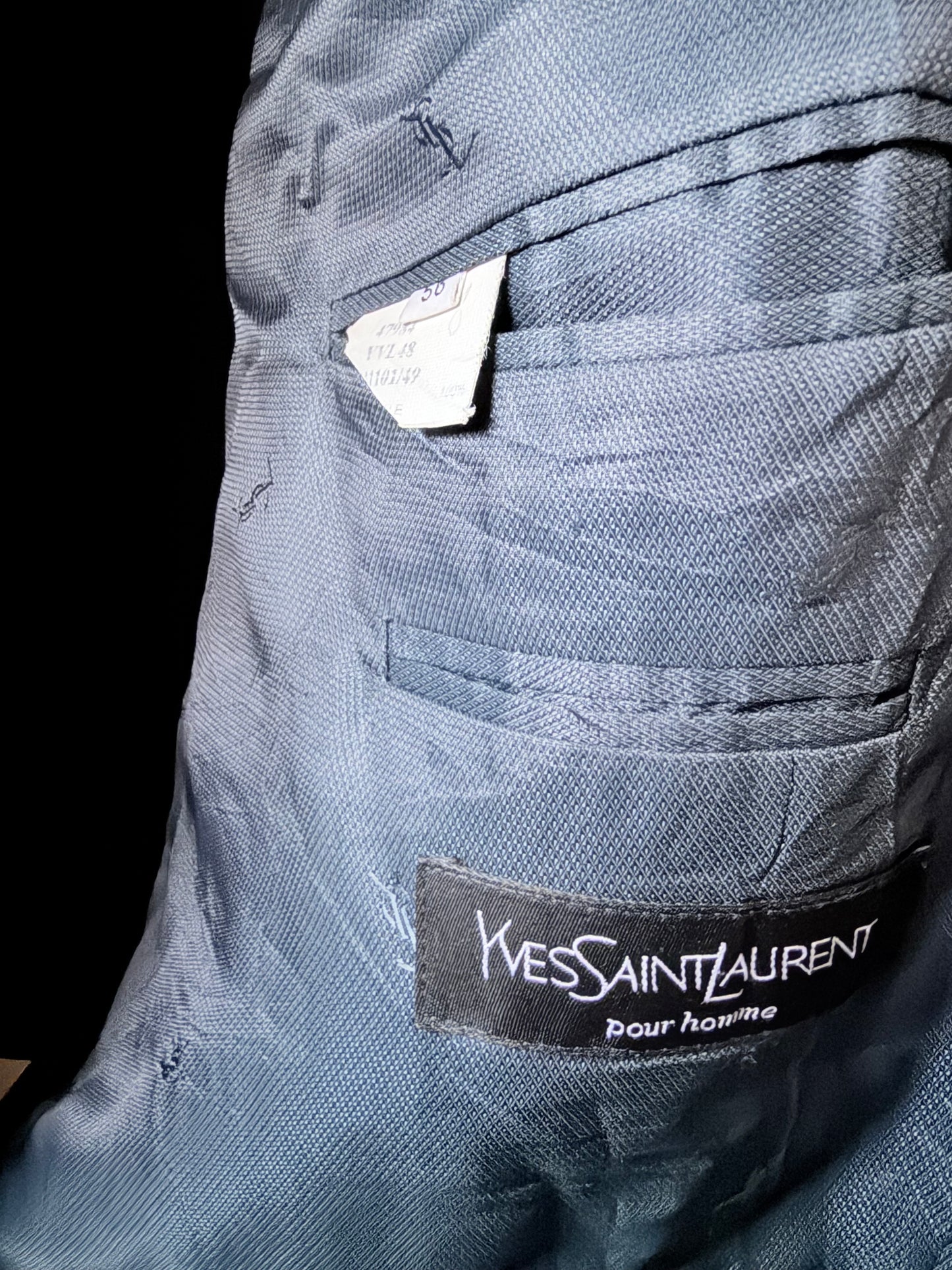90s Yves Saint Laurent Navy Double-Breasted Jacket