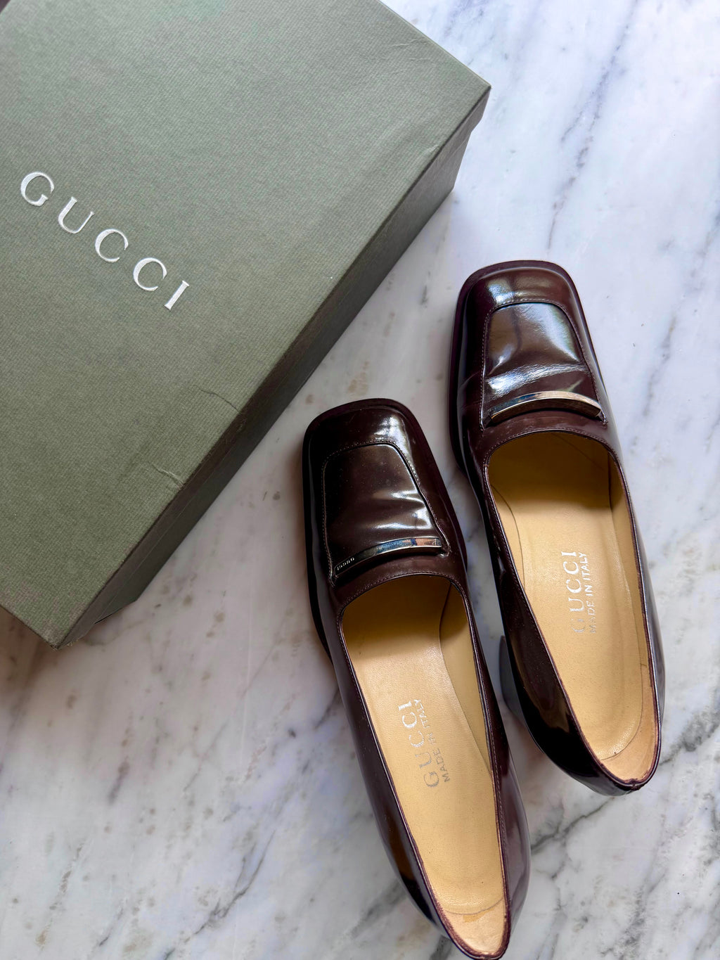 Brown Gucci Pumps with Box