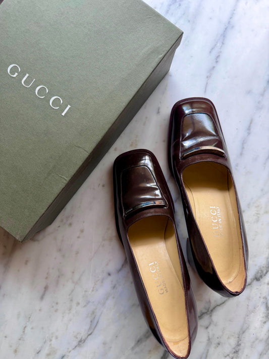 Brown Gucci Pumps with Box