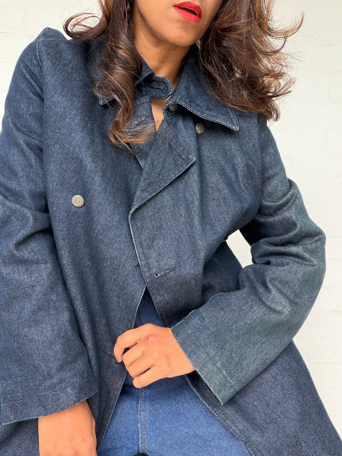 Rare Fendi Denim Long Quilted Coat