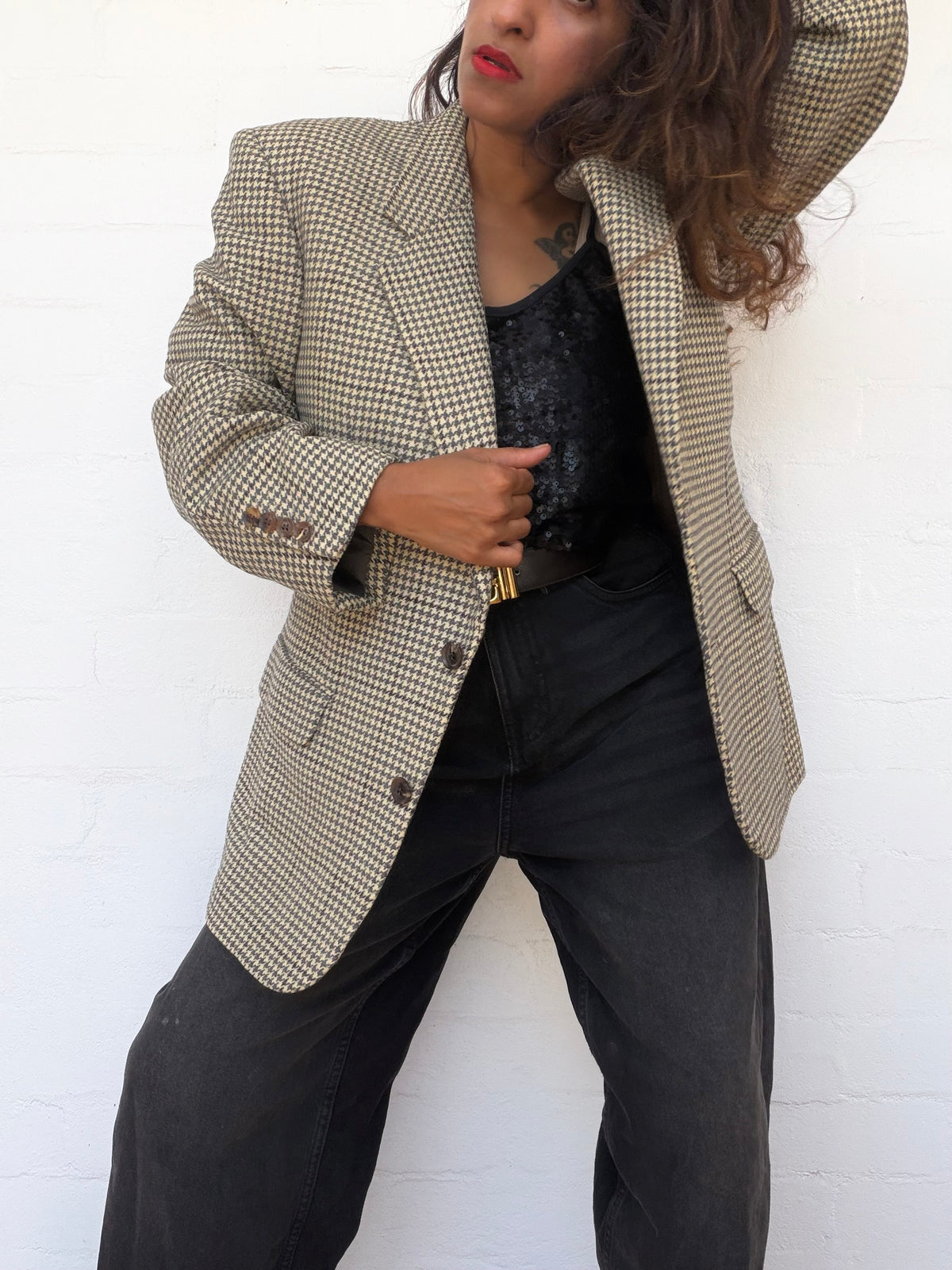 Vintage Christian Dior Houndstooth Blazer