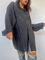 Vintage Black Silk Shirt - Featherlight