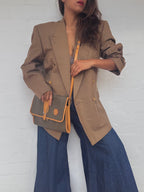 FENDI 70's Pequin Pattern Clutch & Clutch/Removable Crossbody Strap