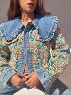 Denim Jacket with Tapestry Style Detailing