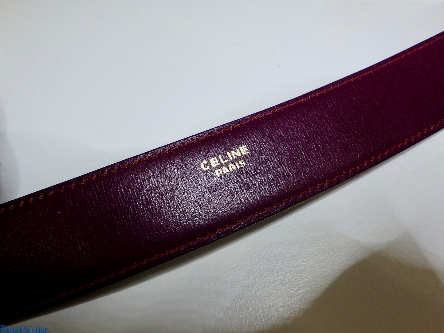 Vintage Céline 1990s Paris Arc de Triomphe Signature Leather Belt