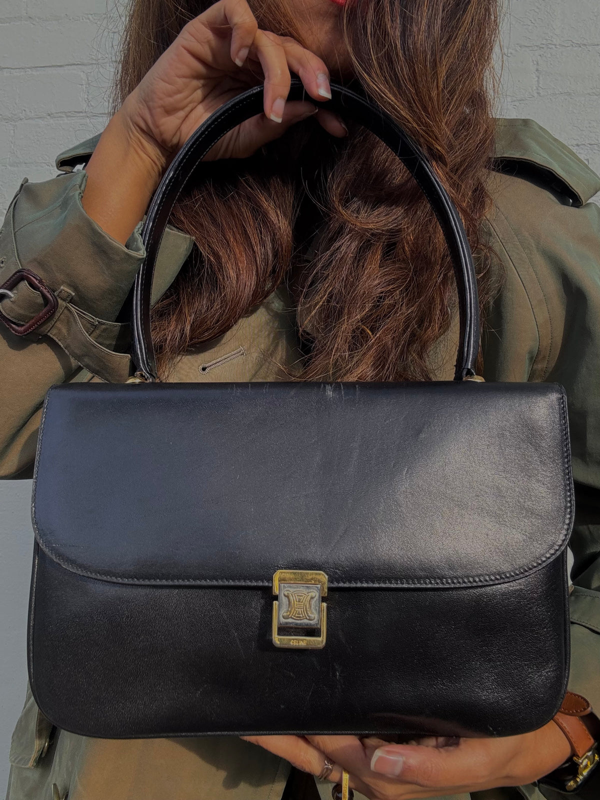 Rare Authentic Vintage Triomphe Top Handle Bag