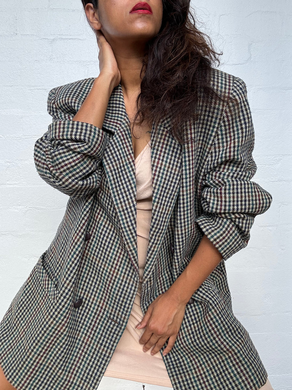 Vintage Wool Plaid Blazer