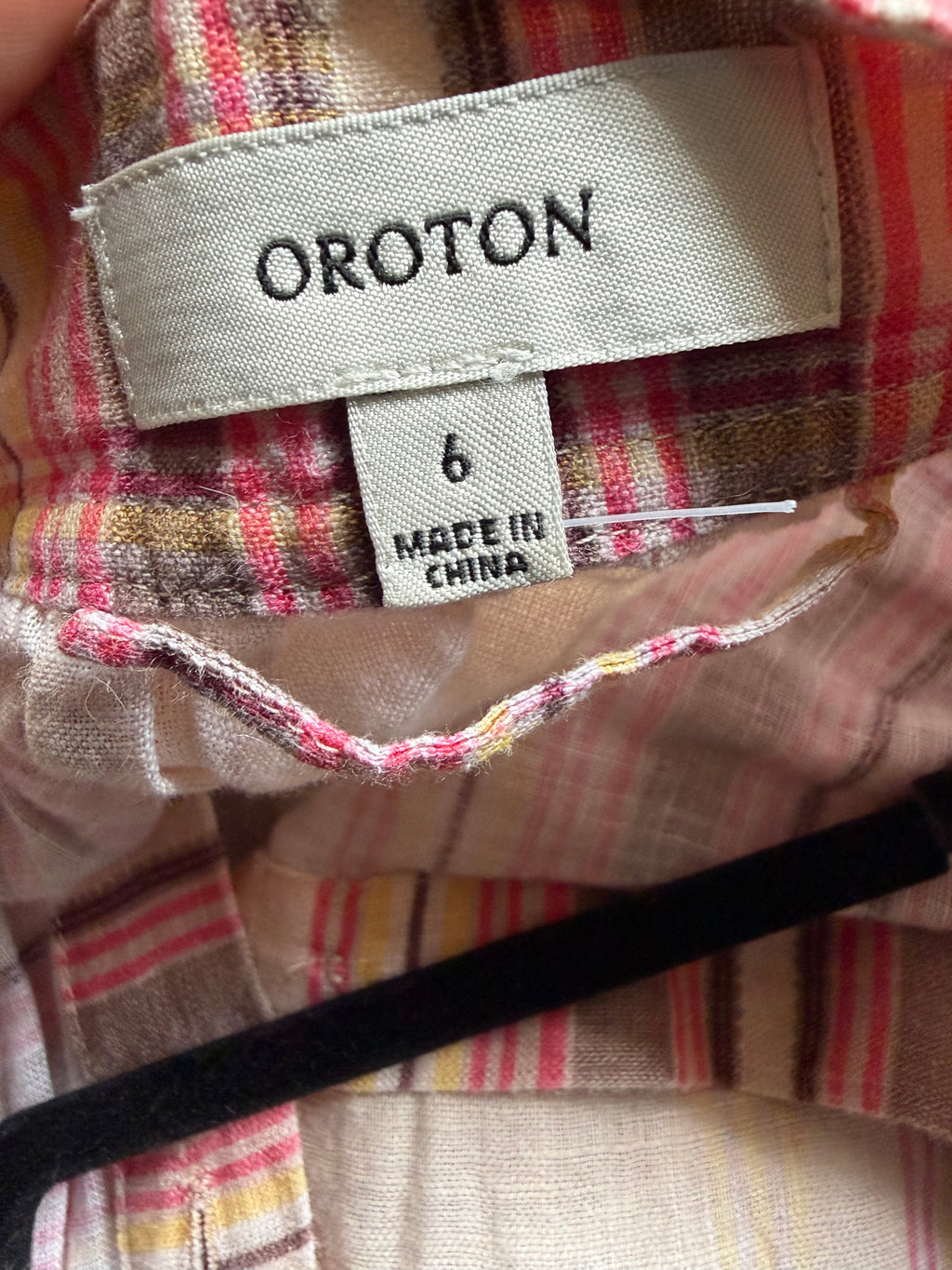 Oroton Linen Check Shirt Dress - Pink