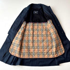 Burberry Balmacaan Trench Coat With Detachable Quilted Lining - Navy