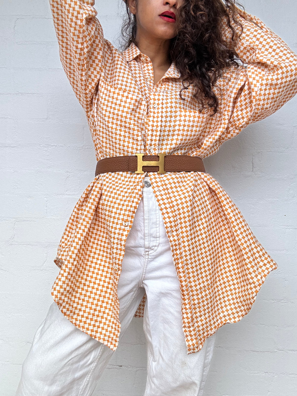 Dissh Printed Linen Shirt - Oversized