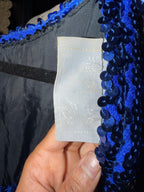 Vintage Sequin Diamond Top - Cobalt & Black