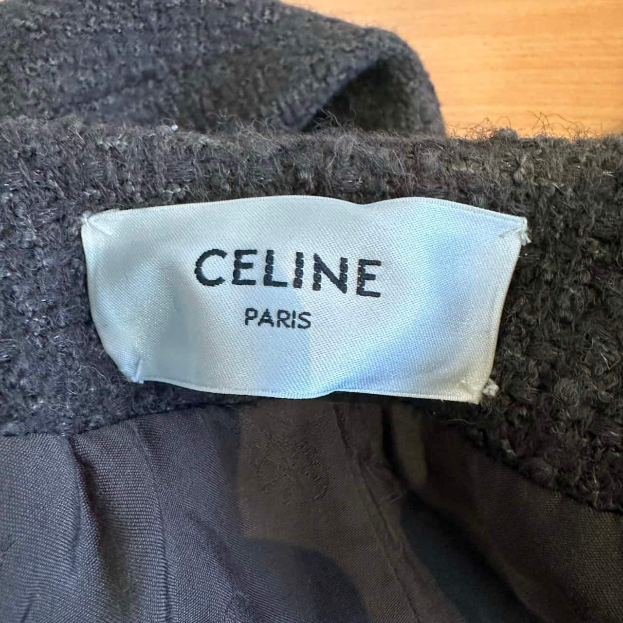 CELINE Chasseur Jacket Bouclé Tweed Khaki
