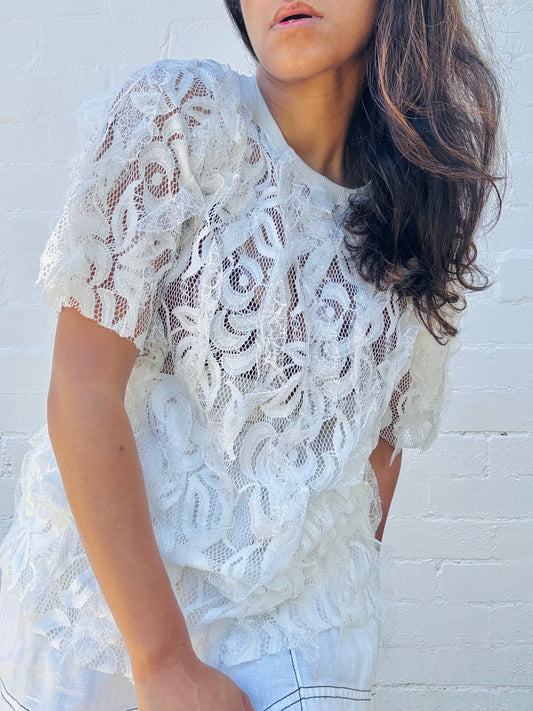 Sheer Applique Blouse