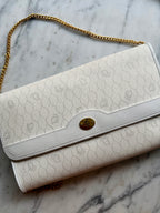 Authentic Vintage Dior Honeycomb Monogram Bag - White