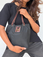 Vintage Fendi Nylon FF Cut-Out Tote - Black
