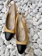 Authentic Vintage Chanel Cap-Toe Slingbacks