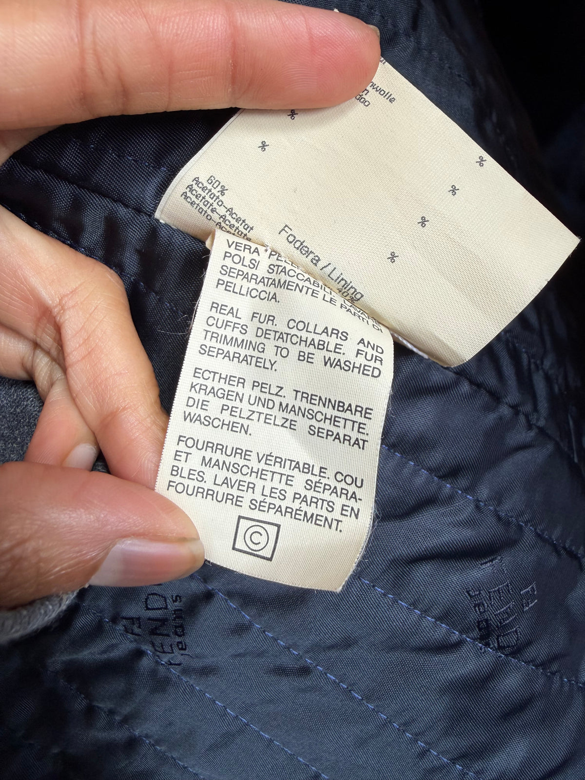 Rare Fendi Denim Long Quilted Coat