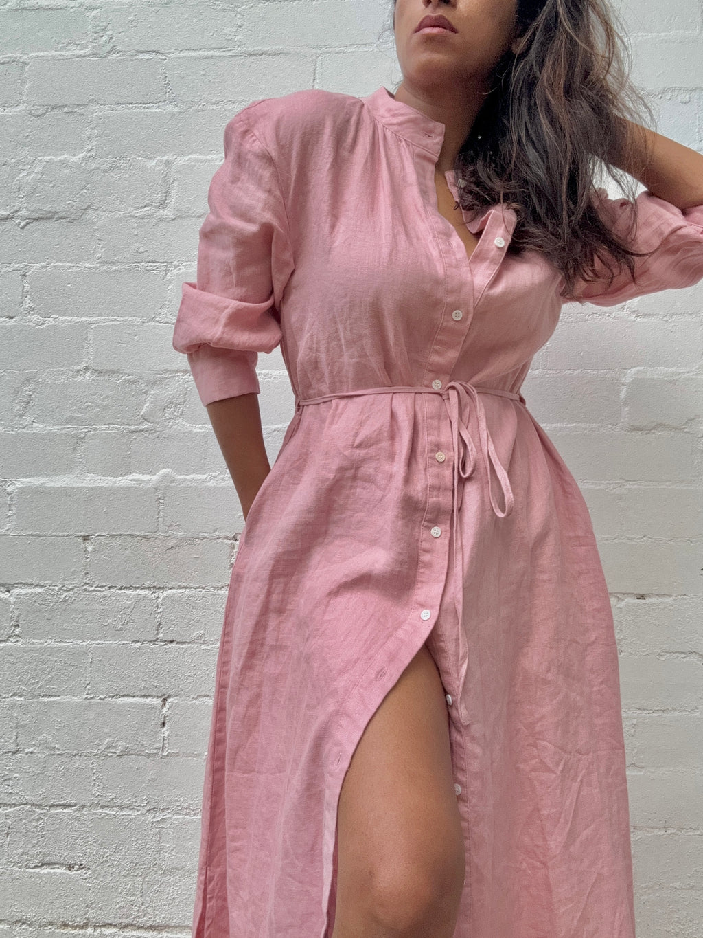 Avenue Linen Shirt Dress