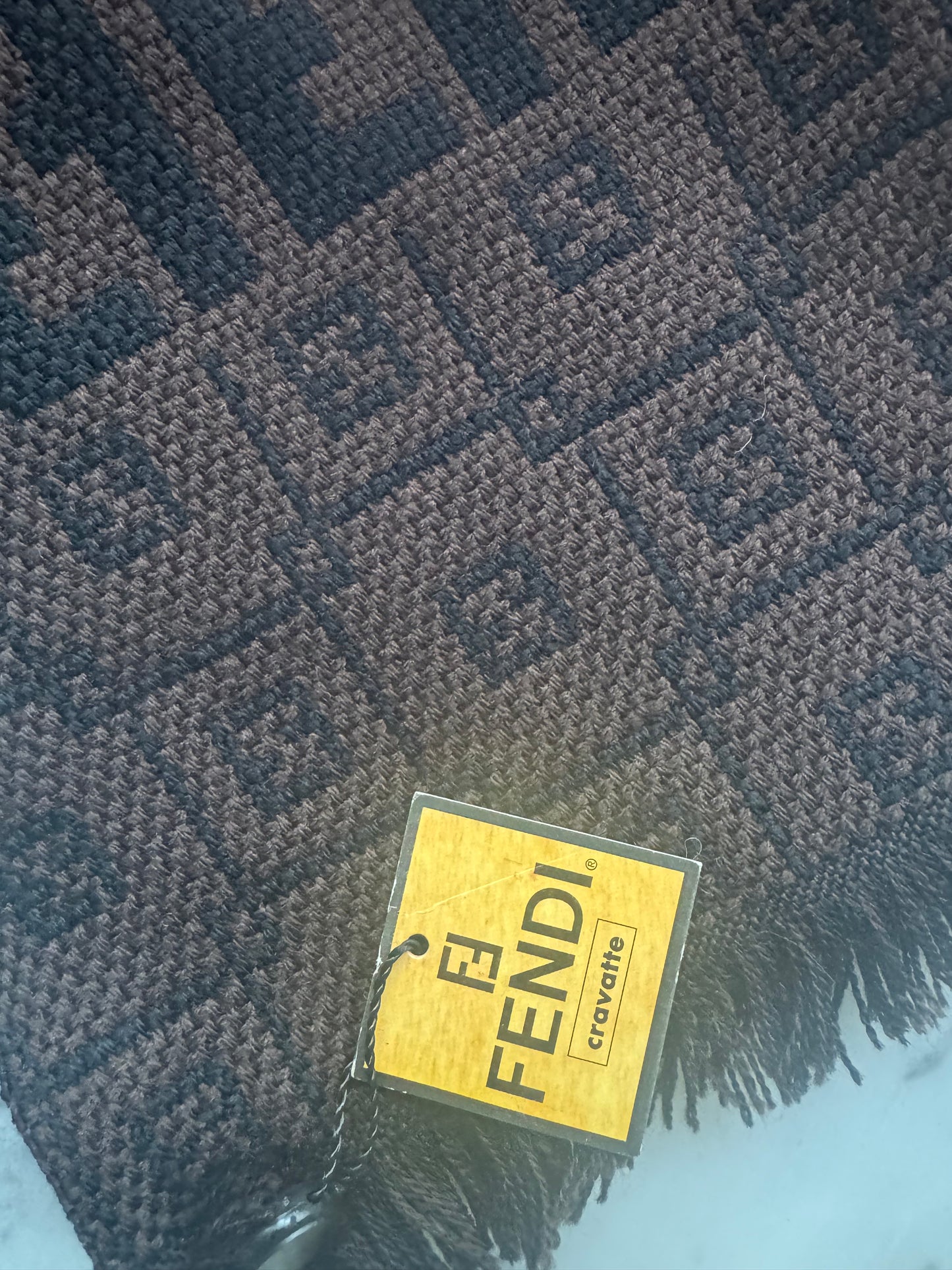 Vintage New Fendi Wool Scarf - Black & Brown