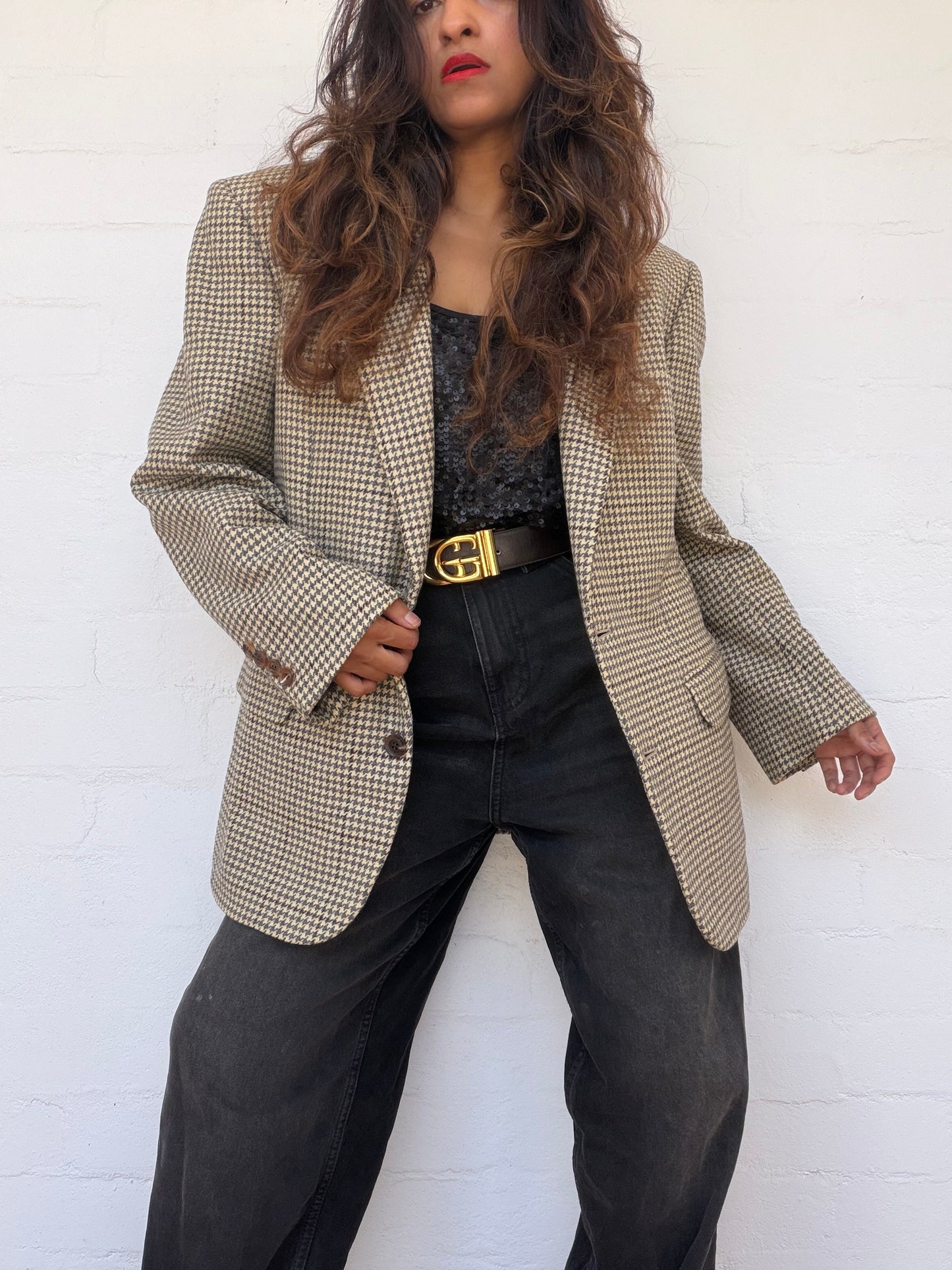 Vintage Christian Dior Houndstooth Blazer