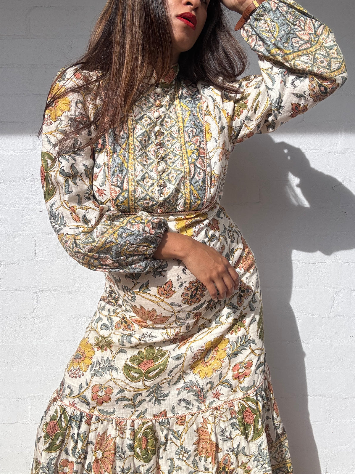 ZIMMERMANN Edie Border High Neck Dress In Crmp