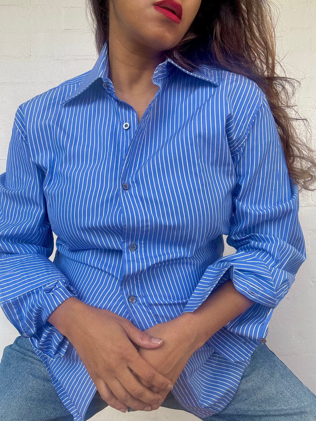 GUCCI Stripe Cotton Shirt - Blue
