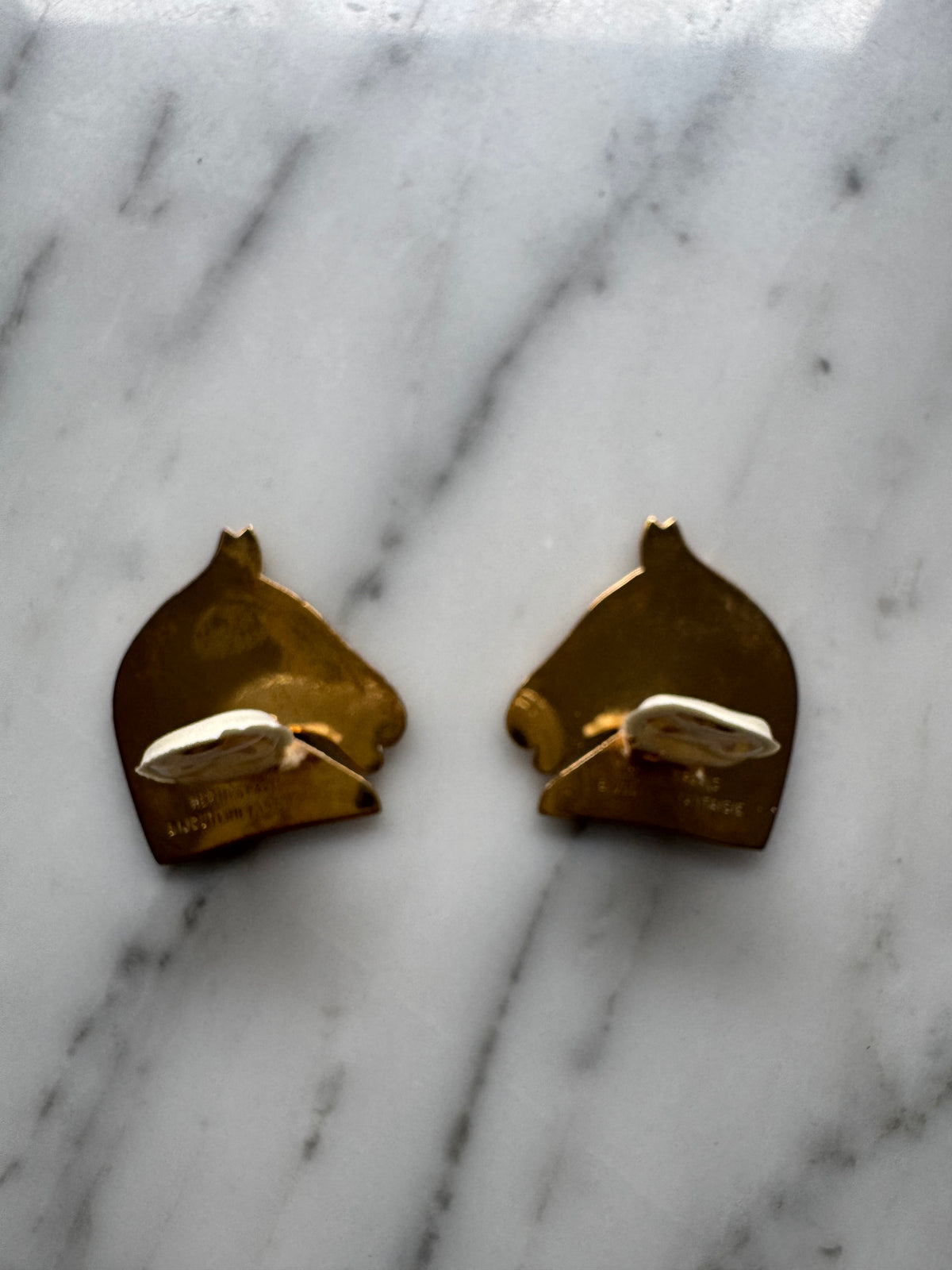 Rare Vintage Hermes Horse Motif Earrings