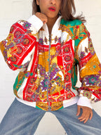 Vintage Printed Bomber Jacket