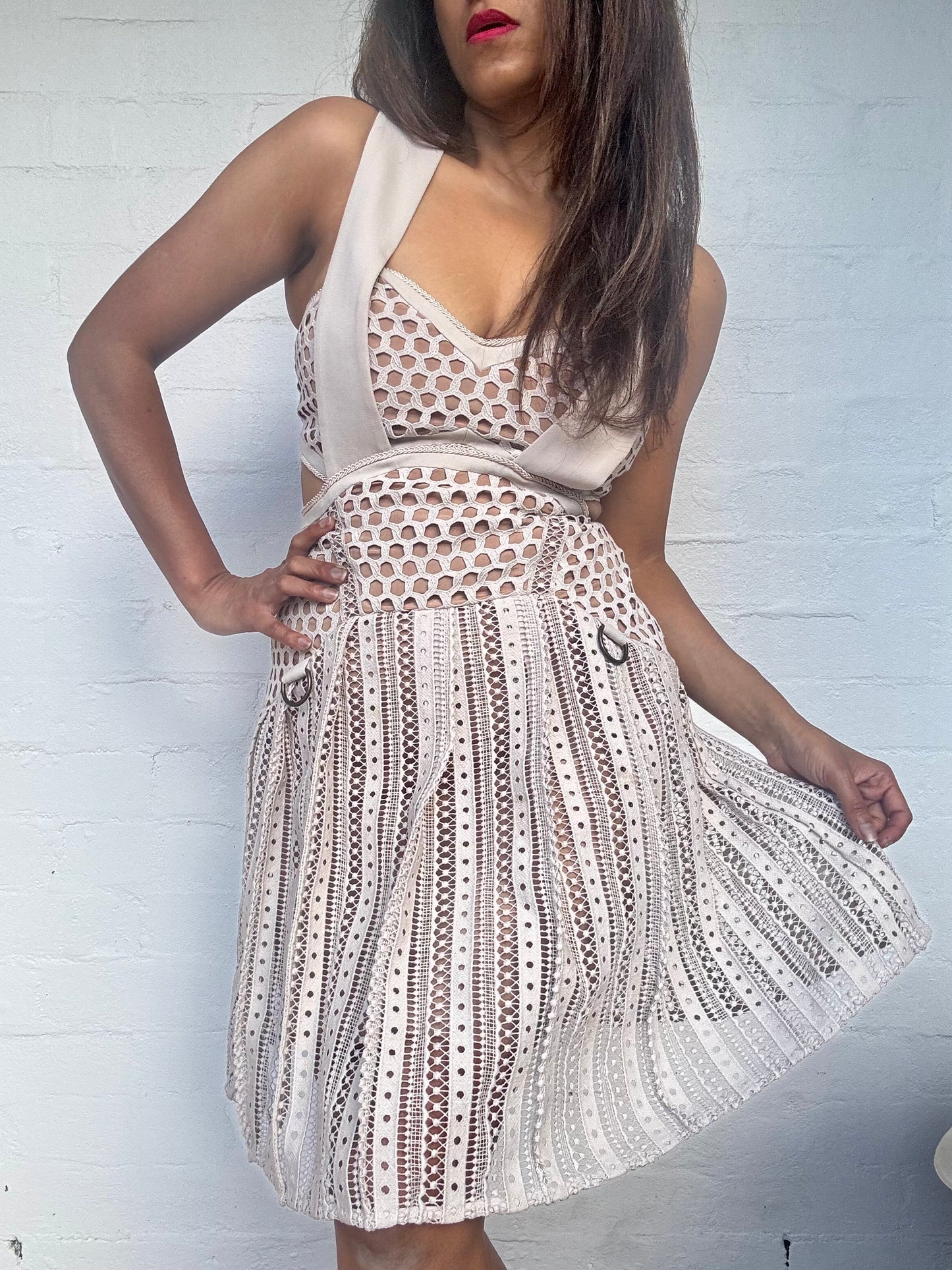 Self-Portrait Avery Lace A-Line Mini Dress