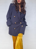 Vintage Jaeger Wool Blazer - Navy
