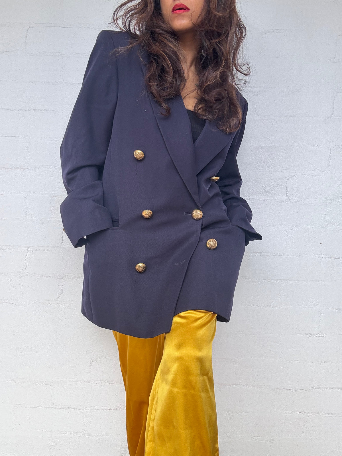 Vintage Jaeger Wool Blazer - Navy