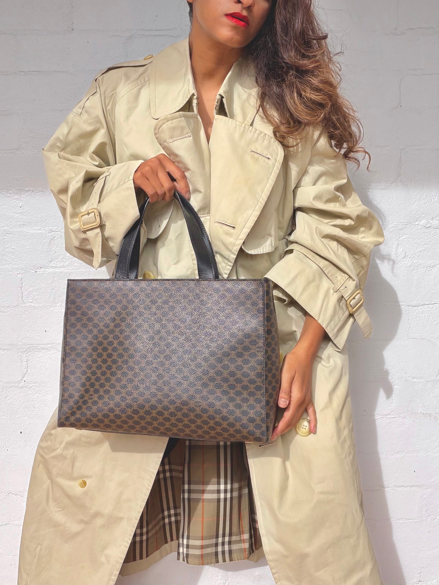 Vintage Celine Macadam Tote - Black